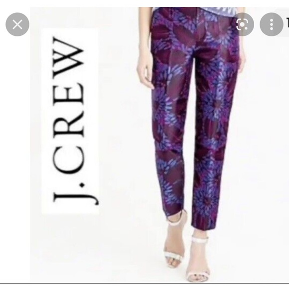 J Crew garden pant in midnight floral jacquard - Picture 2 of 8
